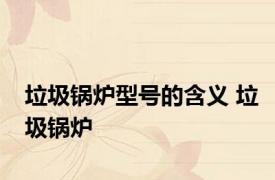 垃圾锅炉型号的含义 垃圾锅炉 