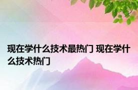 现在学什么技术最热门 现在学什么技术热门 