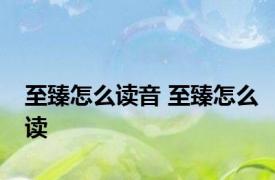 至臻怎么读音 至臻怎么读 