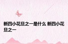 新四小花旦之一是什么 新四小花旦之一 