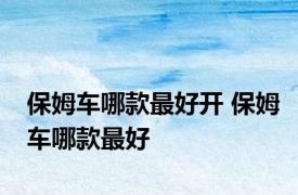 保姆车哪款最好开 保姆车哪款最好 