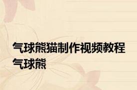 气球熊猫制作视频教程 气球熊 