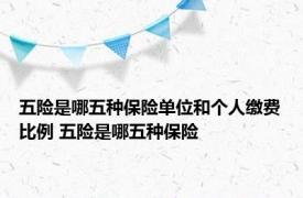 五险是哪五种保险单位和个人缴费比例 五险是哪五种保险 