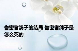 告密者鸽子的结局 告密者鸽子是怎么死的 