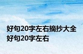 好句20字左右摘抄大全 好句20字左右 