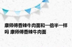 康师傅香辣牛肉面和一倍半一样吗 康师傅香辣牛肉面 