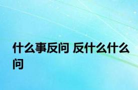 什么事反问 反什么什么问 