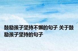 鼓励孩子坚持不懈的句子 关于鼓励孩子坚持的句子