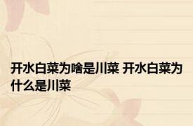 开水白菜为啥是川菜 开水白菜为什么是川菜