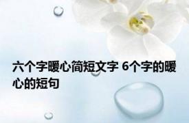 六个字暖心简短文字 6个字的暖心的短句