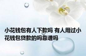 小花钱包有人下款吗 有人用过小花钱包贷款的吗靠谱吗