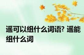 遥可以组什么词语? 遥能组什么词