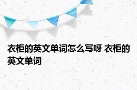 衣柜的英文单词怎么写呀 衣柜的英文单词 