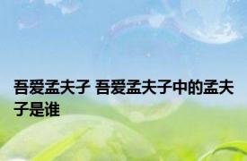 吾爱孟夫孑 吾爱孟夫子中的孟夫子是谁 