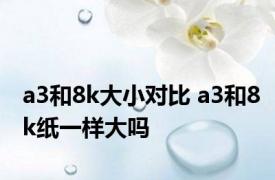 a3和8k大小对比 a3和8k纸一样大吗 