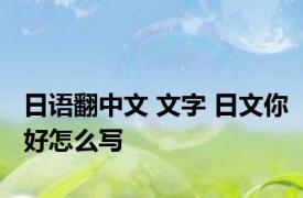 日语翻中文 文字 日文你好怎么写