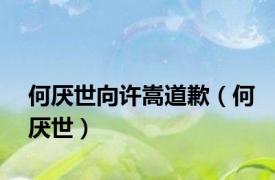 何厌世向许嵩道歉（何厌世）