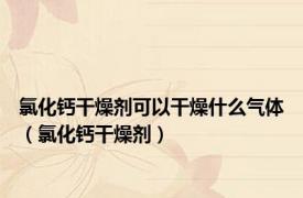 氯化钙干燥剂可以干燥什么气体（氯化钙干燥剂）