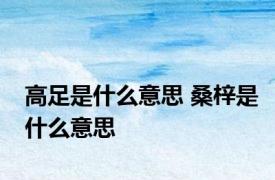 高足是什么意思 桑梓是什么意思 