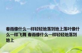 春雨像什么一样轻轻地落到地上落叶像什么一样飞舞 春雨像什么一样轻轻地落到地上 