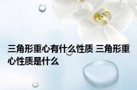 三角形重心有什么性质 三角形重心性质是什么