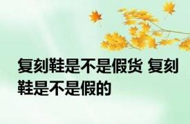 复刻鞋是不是假货 复刻鞋是不是假的