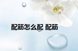 配筋怎么配 配筋 