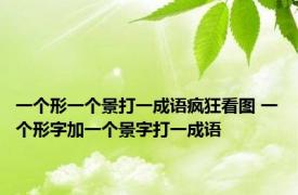 一个形一个景打一成语疯狂看图 一个形字加一个景字打一成语