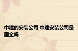 中建的安装公司 中建安装公司是国企吗