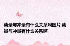 动量与冲量有什么关系啊图片 动量与冲量有什么关系啊