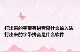 打出来的字带有拼音是什么输入法 打出来的字带拼音是什么软件