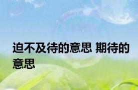 迫不及待的意思 期待的意思 