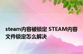 steam内容被锁定 STEAM内容文件锁定怎么解决