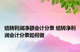 结转利润净额会计分录 结转净利润会计分录如何做