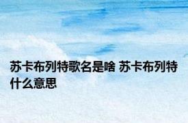 苏卡布列特歌名是啥 苏卡布列特什么意思 