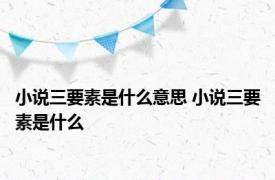 小说三要素是什么意思 小说三要素是什么