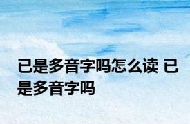 已是多音字吗怎么读 已是多音字吗
