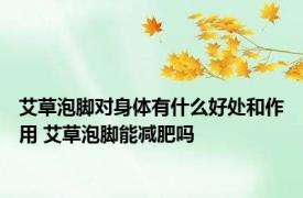 艾草泡脚对身体有什么好处和作用 艾草泡脚能减肥吗
