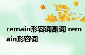 remain形容词副词 remain形容词 