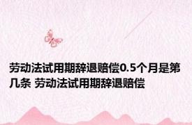 劳动法试用期辞退赔偿0.5个月是第几条 劳动法试用期辞退赔偿 