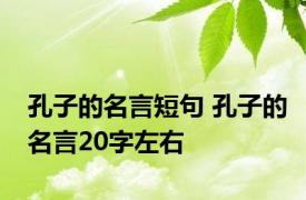 孔子的名言短句 孔子的名言20字左右