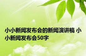 小小新闻发布会的新闻演讲稿 小小新闻发布会50字 