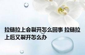 拉链拉上会裂开怎么回事 拉链拉上后又裂开怎么办