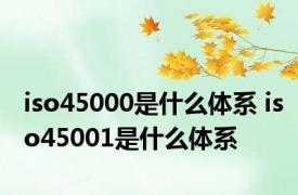 iso45000是什么体系 iso45001是什么体系