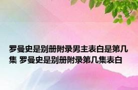 罗曼史是别册附录男主表白是第几集 罗曼史是别册附录第几集表白