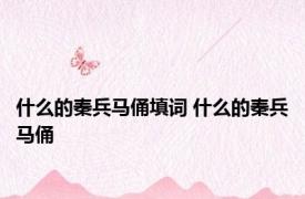 什么的秦兵马俑填词 什么的秦兵马俑 