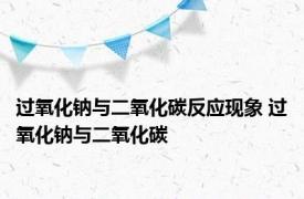 过氧化钠与二氧化碳反应现象 过氧化钠与二氧化碳 