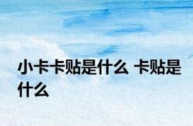 小卡卡贴是什么 卡贴是什么