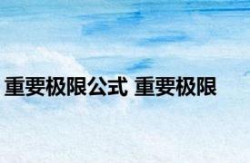 重要极限公式 重要极限 