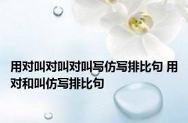用对叫对叫对叫写仿写排比句 用对和叫仿写排比句 